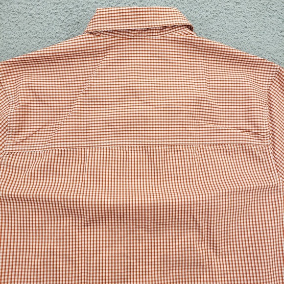 Ocean Coast Shirt Mens Medium Red White‎ Check Button Up Short Sleeve Pockets - Picture 7 of 14